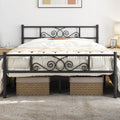 Black Metal Bed Frame with Headboard and Footboard T656070