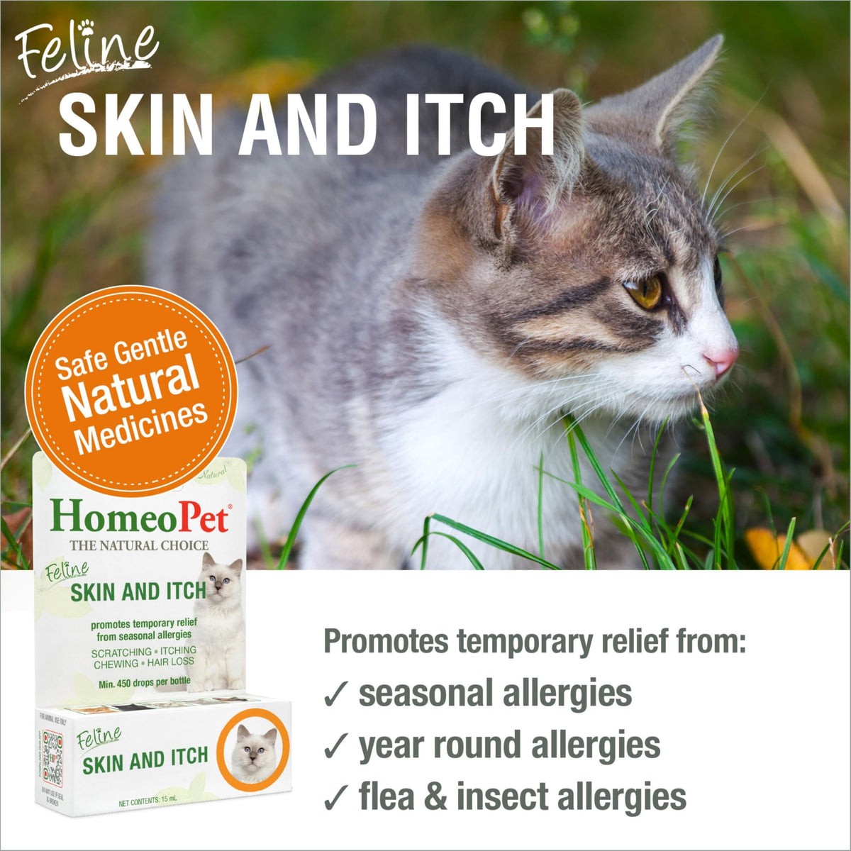 Feline Skin and Itch Supplement 15 Milliliters K688