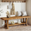 Brown Solid Wood Entryway Bench W98065