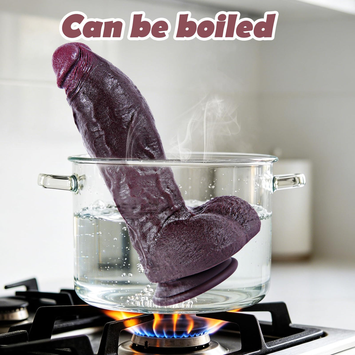 9.7" Dual Density Black Dildo with Suction Cup N923
