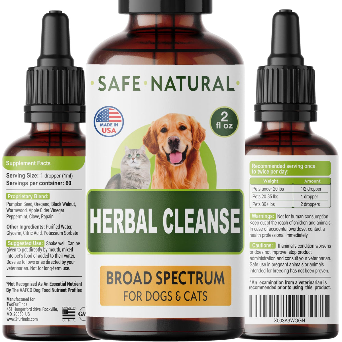 Herbal Cleanse for Cats and Dogs 2.0FlOz A5463