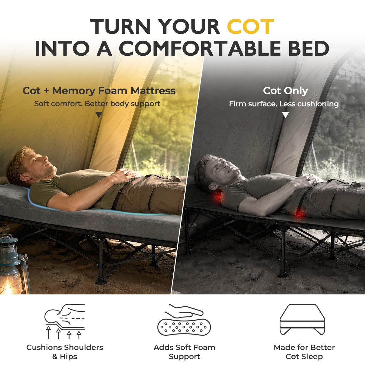 3 Inch Memory Foam Camping Mattress Pad L377