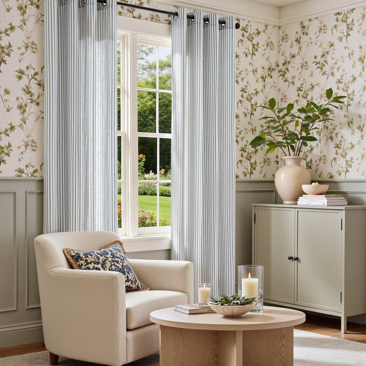 Linen Striped Curtains C3580