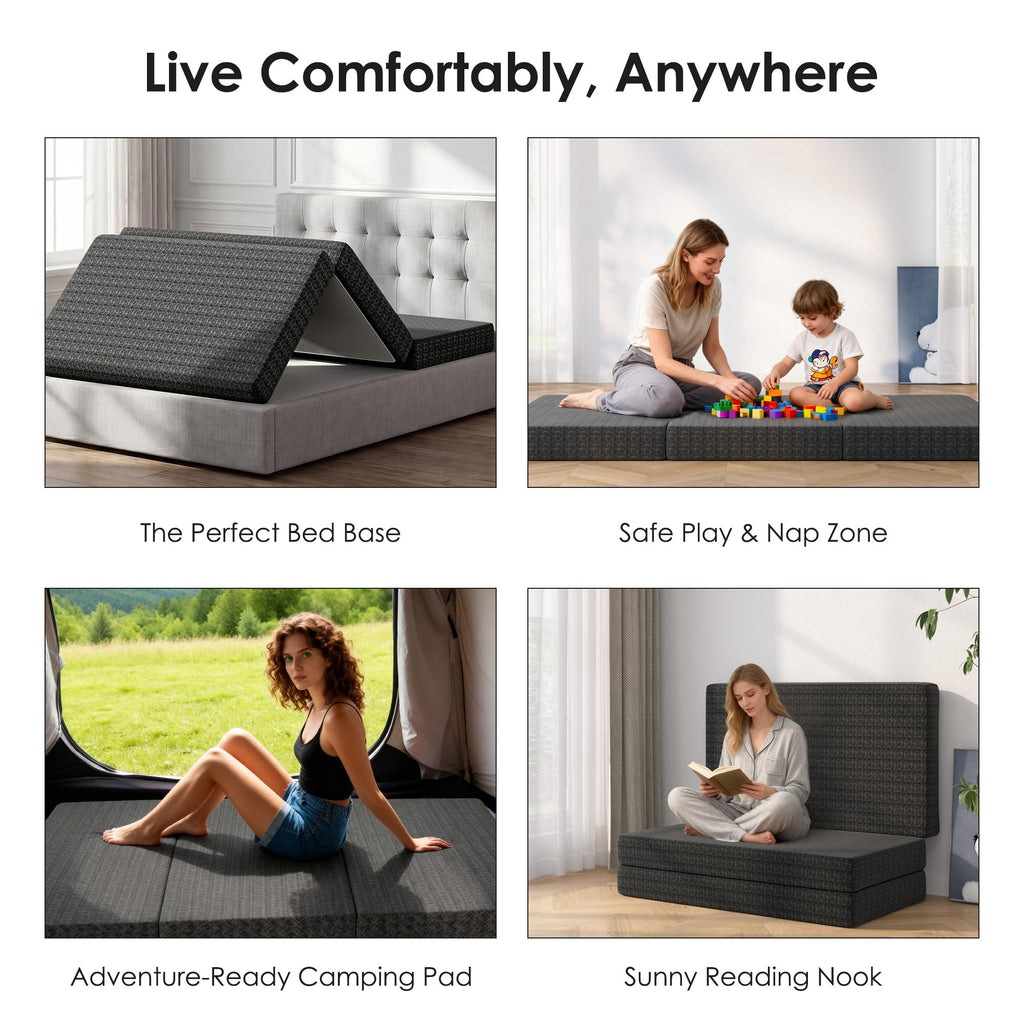 Queen Tri-Fold Memory Foam Mattress K282