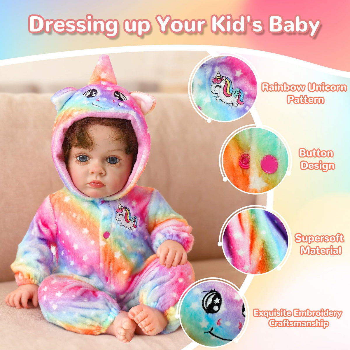 Baby Doll Clothes Outfit Set with Bassinet C50435