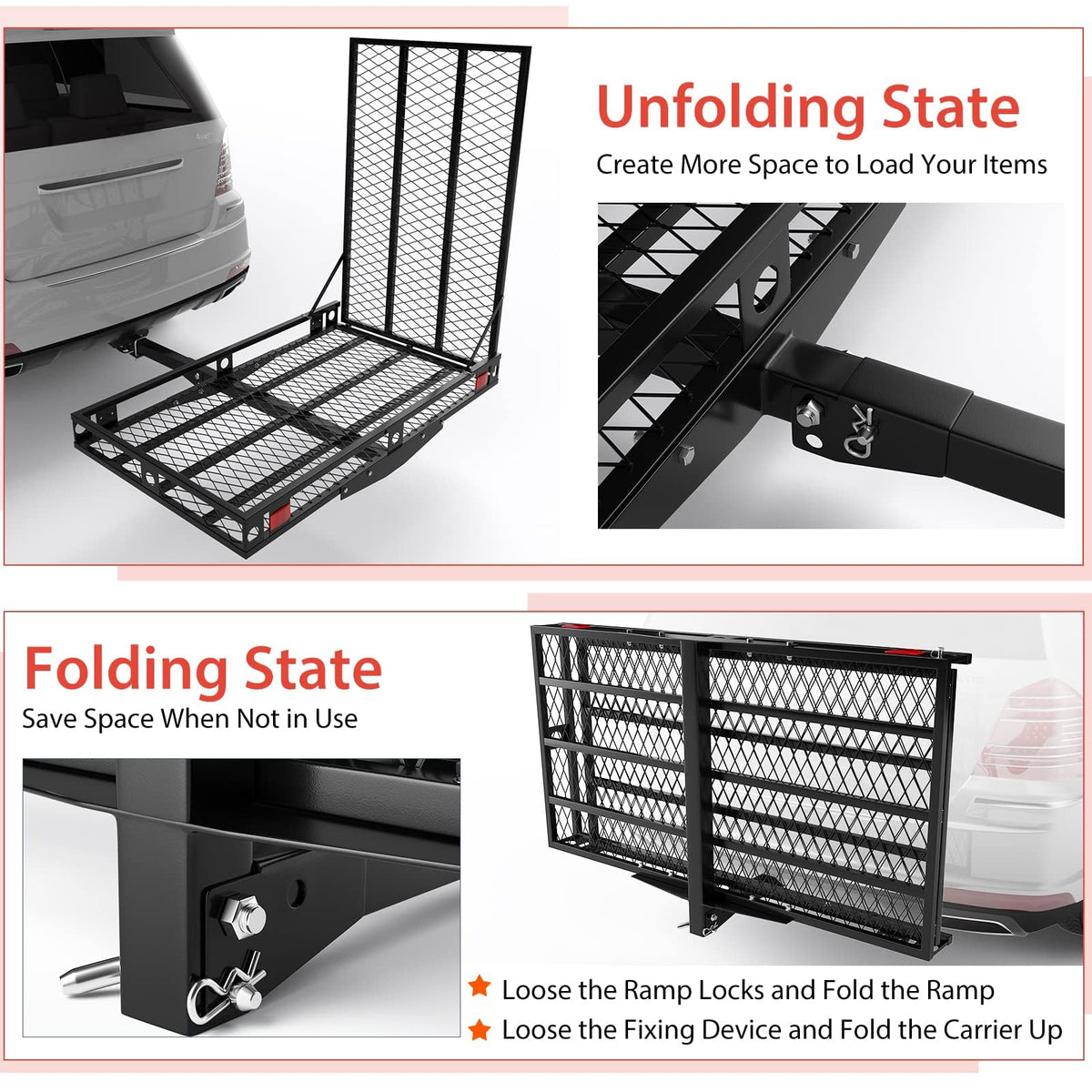 Hitch Cargo Carrier with Ramp L3806