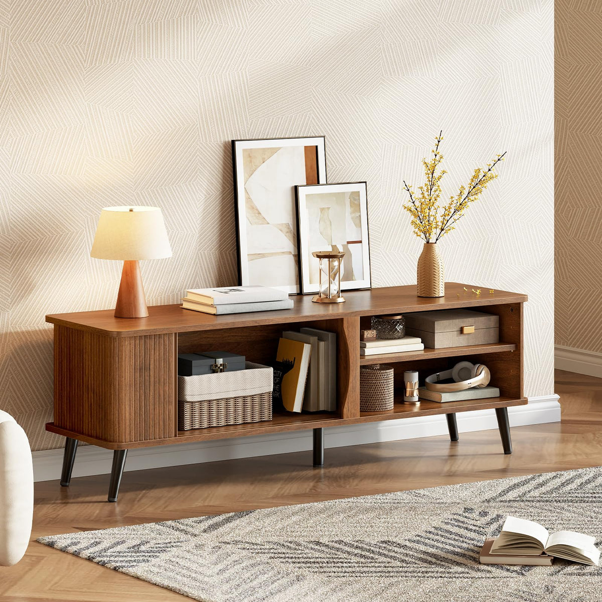 Mid Century Modern TV Stand with Storage F893552