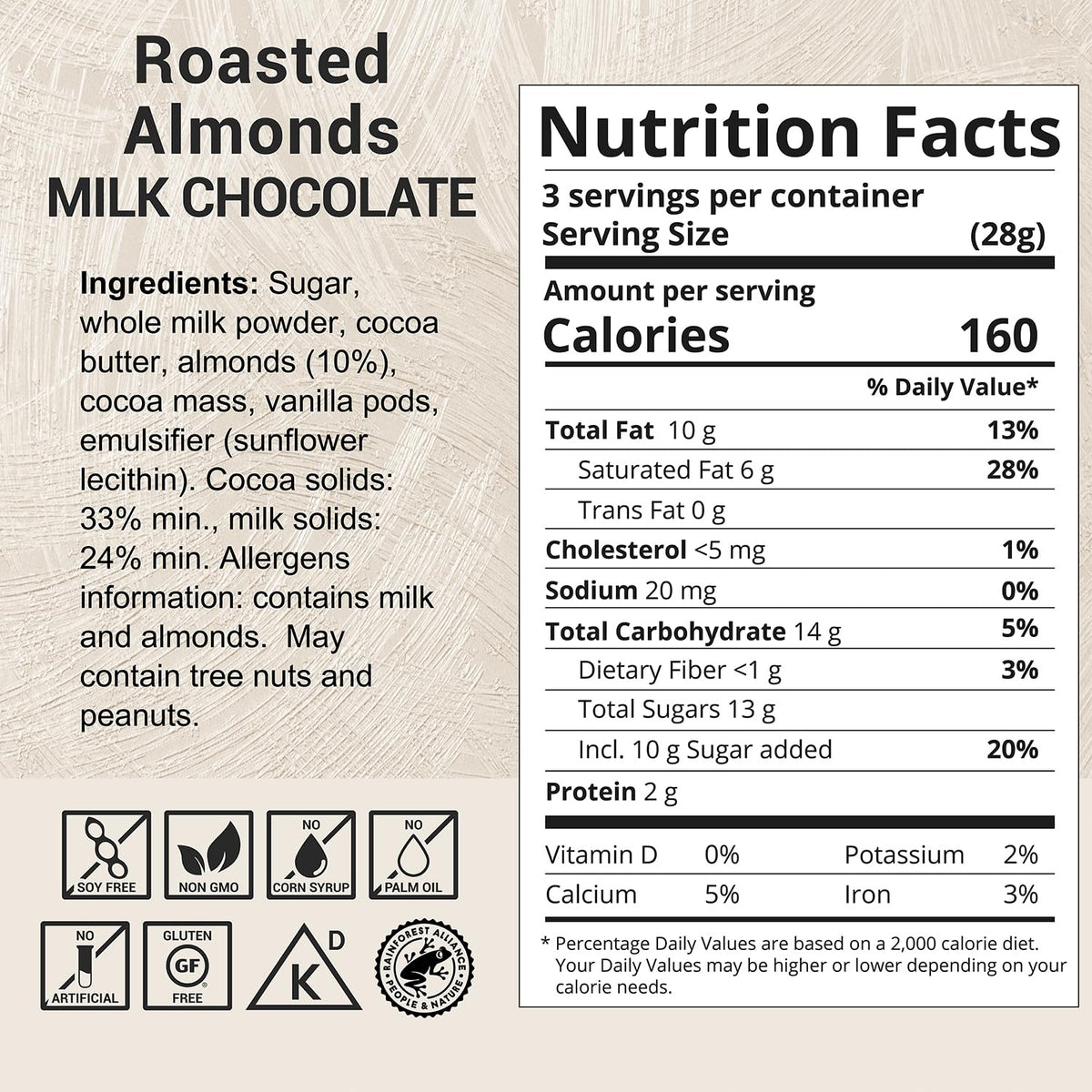 Milk Chocolate Bar with Almonds 3 oz 2 Pack T138565