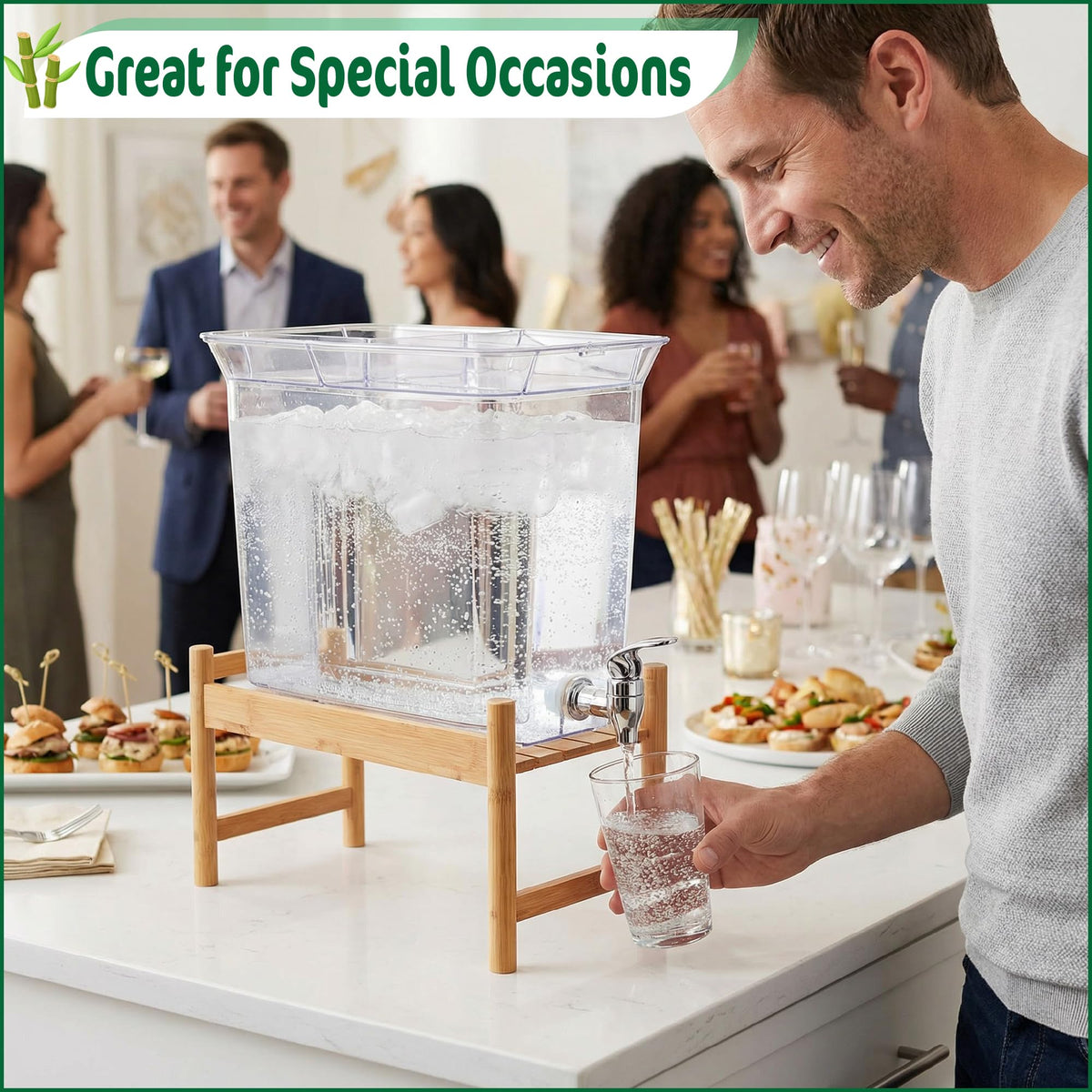 Bamboo Water Dispenser Stand H3435