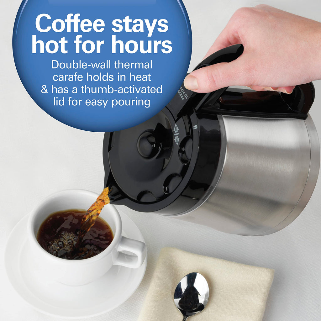 Programmable Drip Coffee Maker with 10 Cup Thermal Carafe V7969