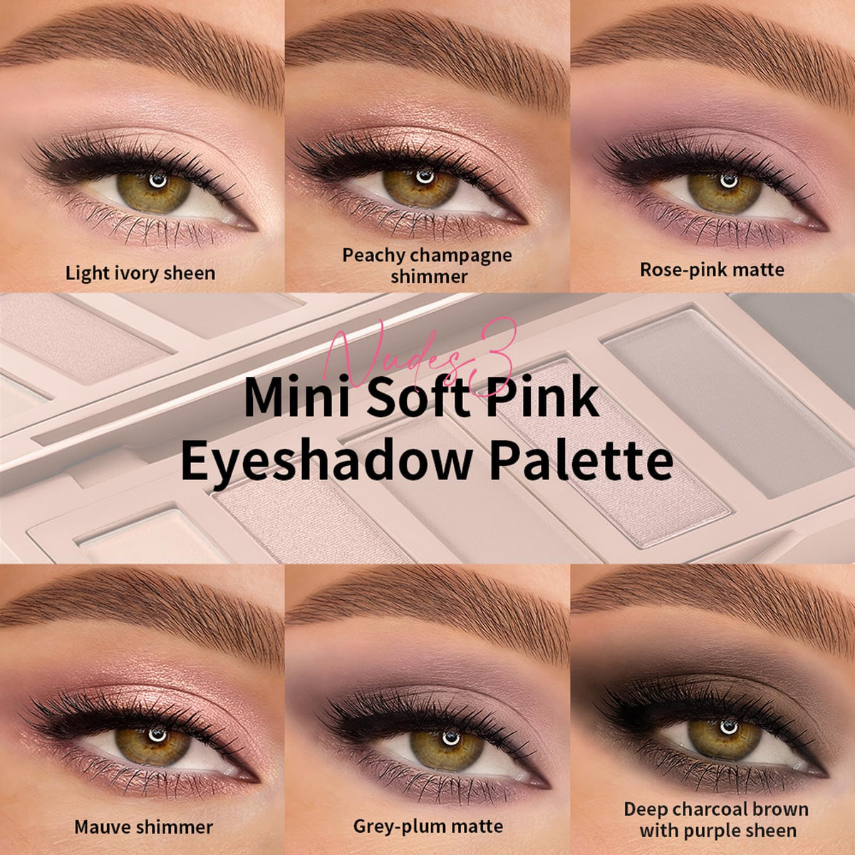 Mini 6 Color Matte & Shimmer Eyeshadow Palette M121