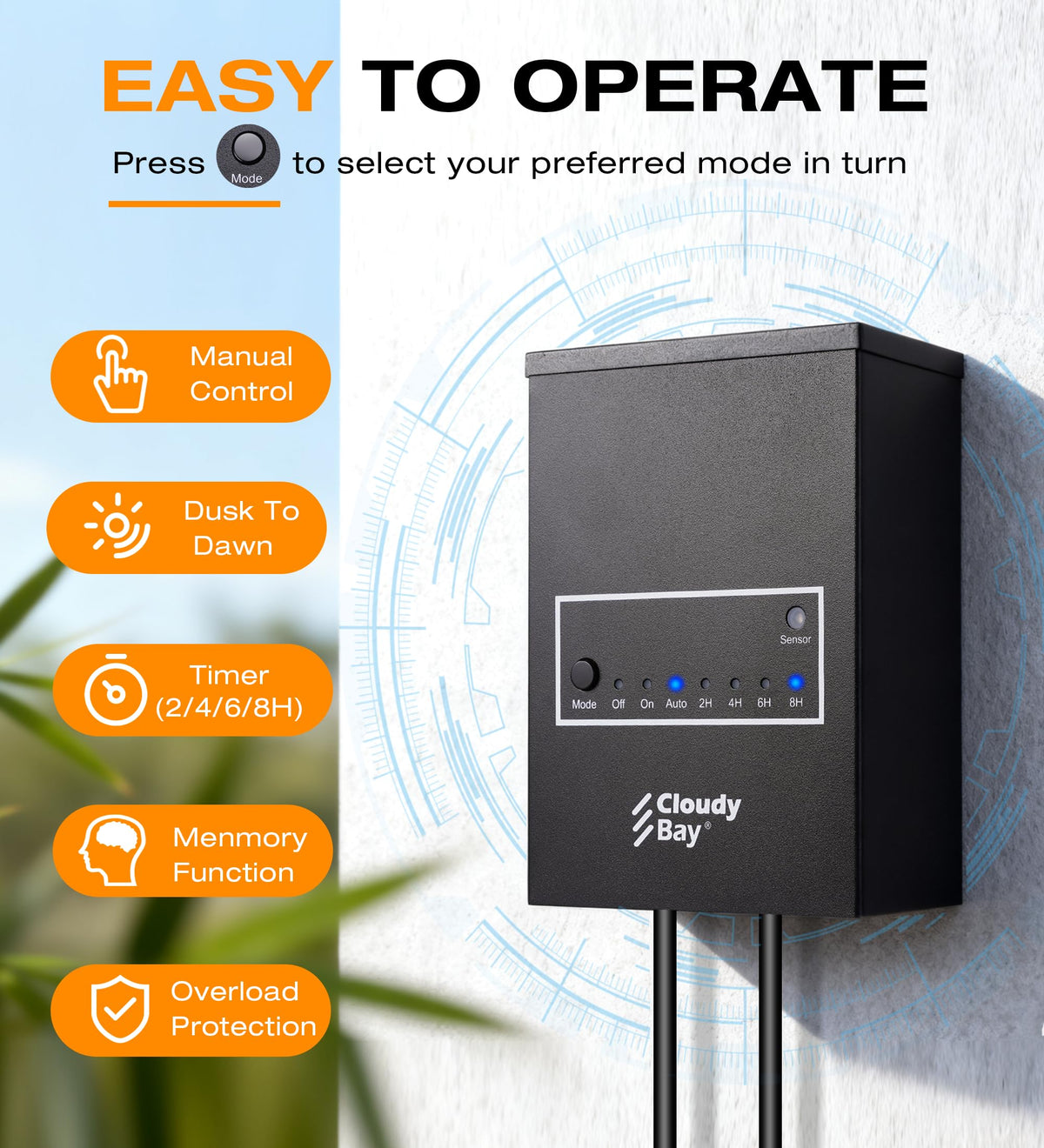 200W Low Voltage Outdoor Transformer with Photocell Light Sensor and Timer C877147