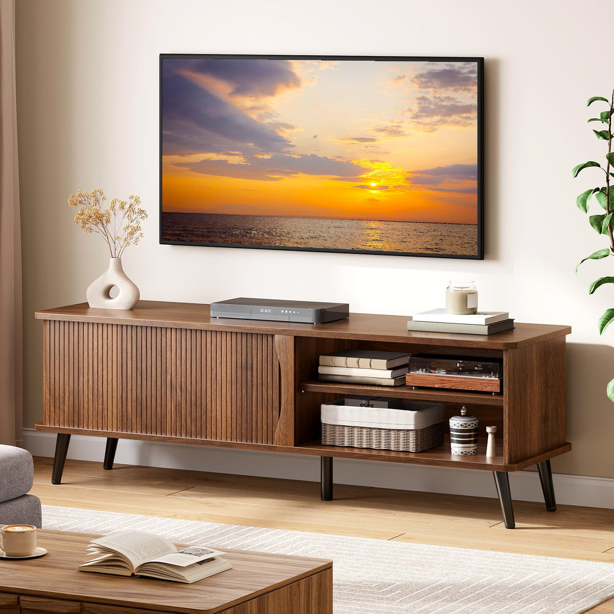 Mid Century Modern TV Stand with Storage F893552