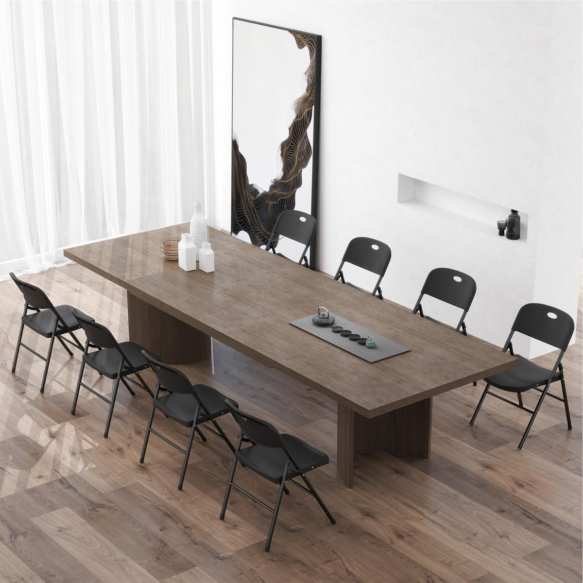Folding Chairs Set of 10 Black E691