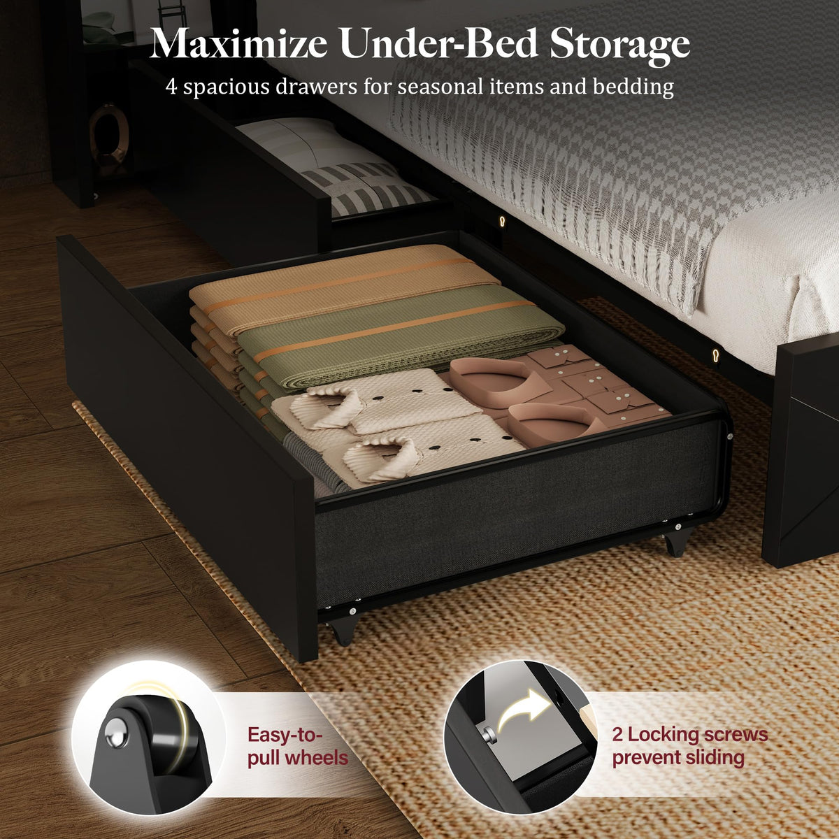 King Size Bed Frame with Tall Headboard G994246