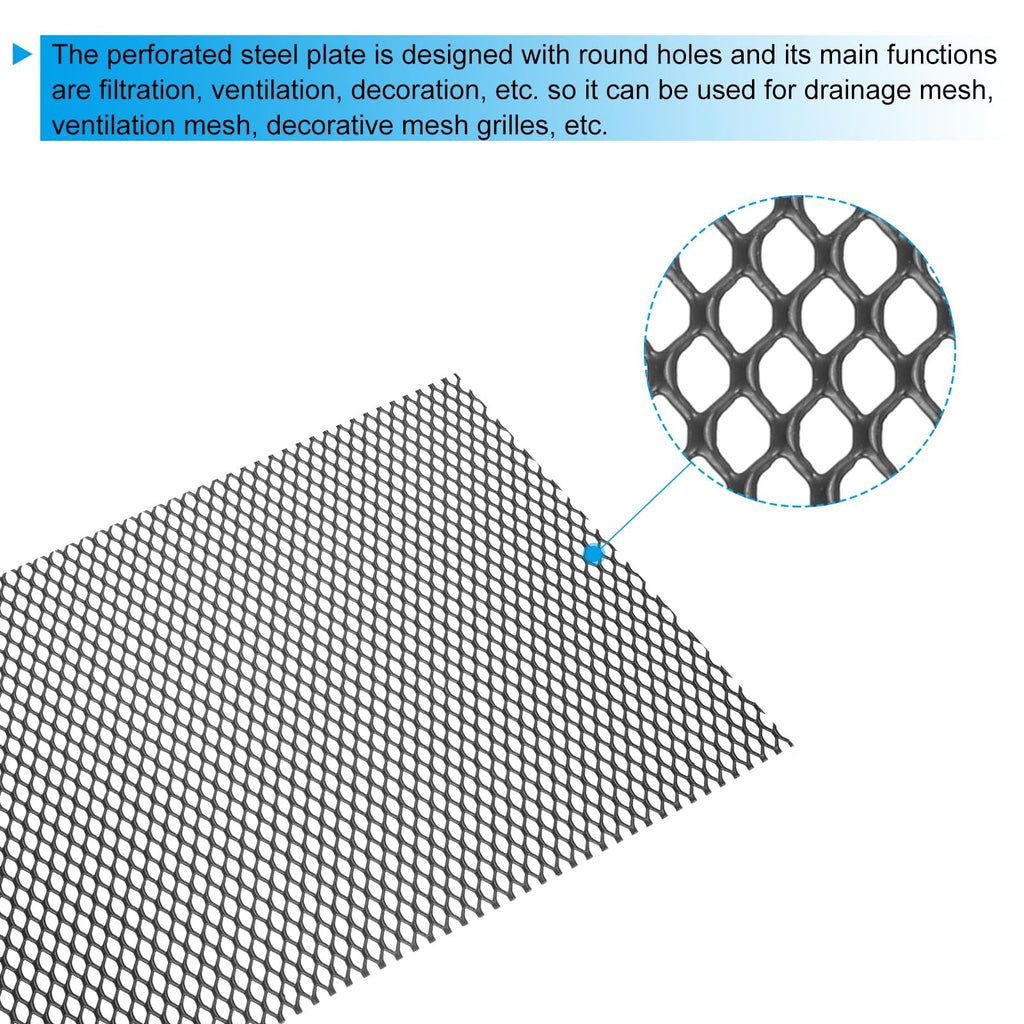 40" x 13" Black Aluminum Diamond Hole Mesh Sheet A6562