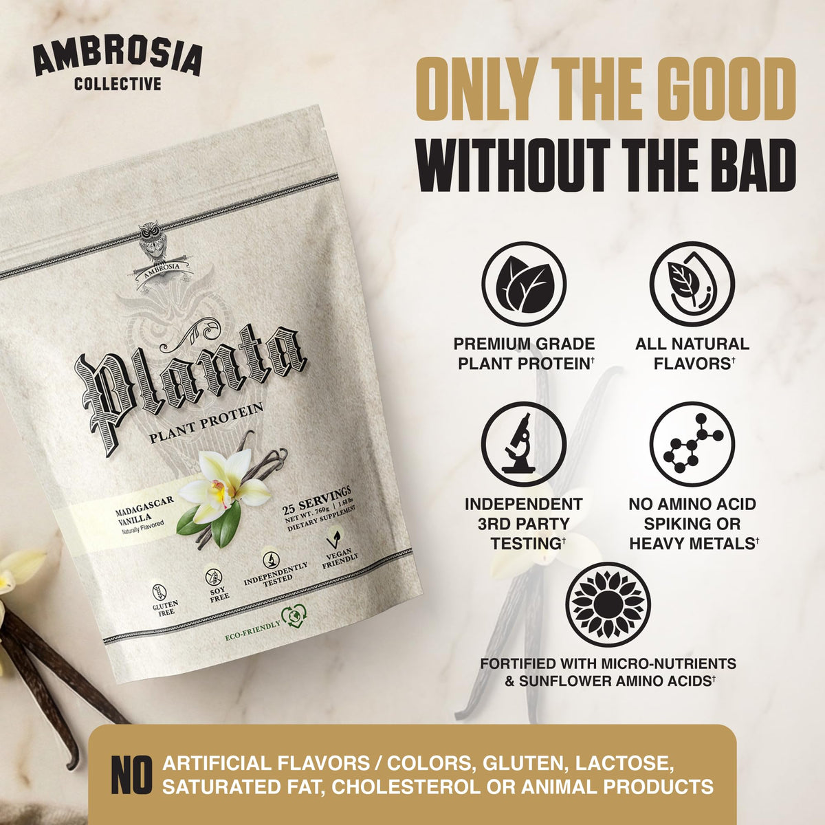 Plant Based Vegan Pea Protein Powder 20g Vanilla E860897
