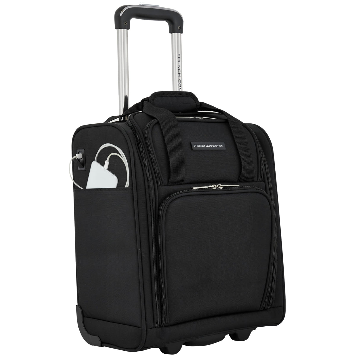 16" Underseat Carry-On Luggage with USB/USB-C Ports, Black Q115