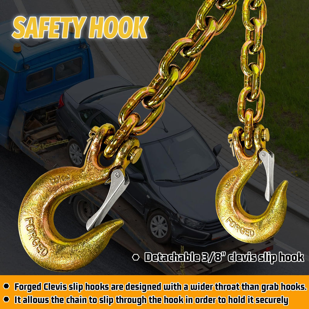 3/8"x36" Galvanized Trailer Safety Chains with Hooks, 2-Pack B678326