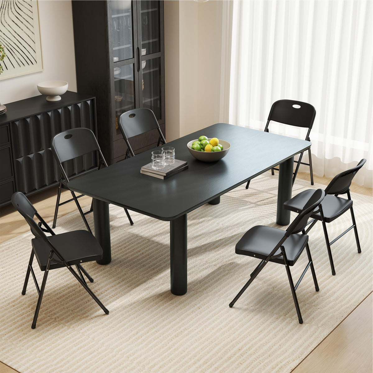 Folding Chairs Set of 10 Black E691
