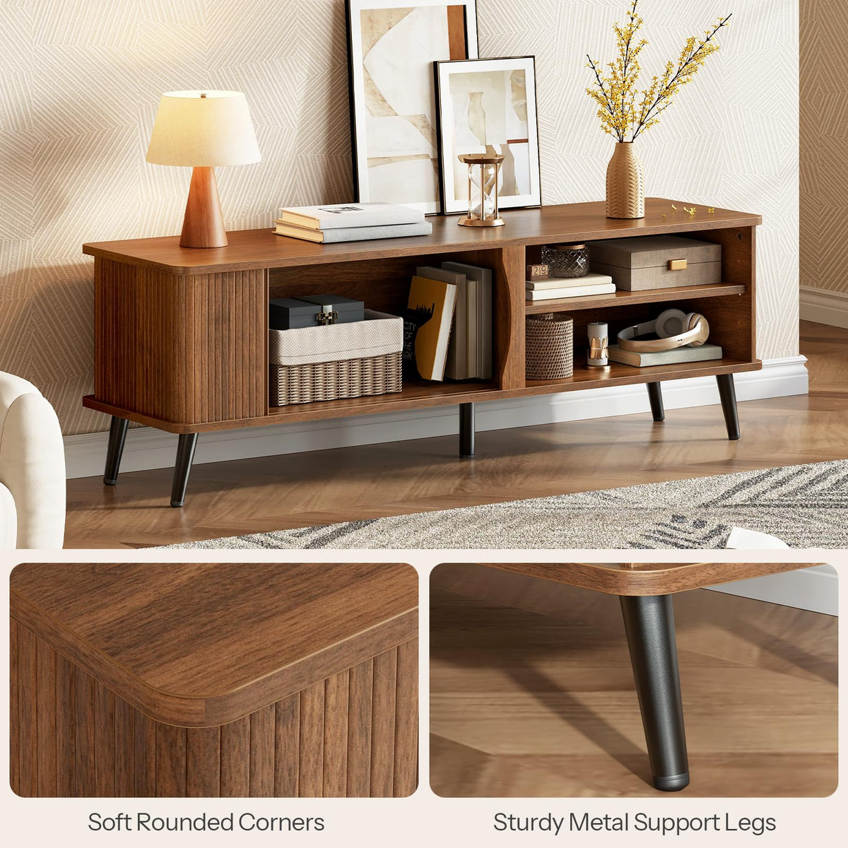 Mid Century Modern TV Stand with Storage F893552