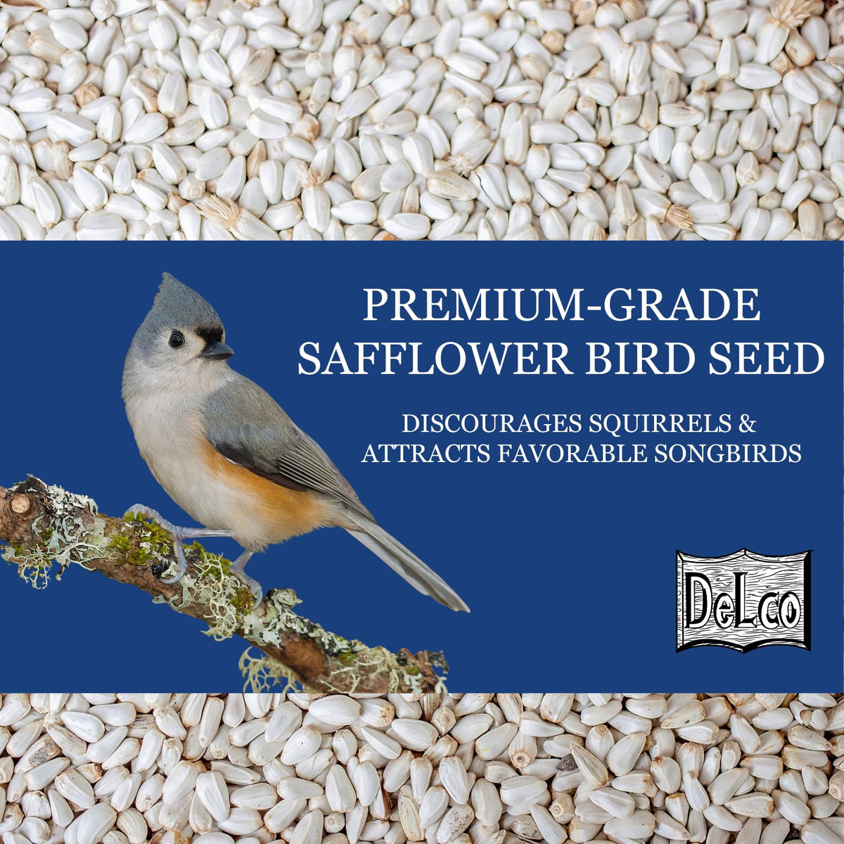 Safflower Wild Bird Seed 20 lb Bag B1592