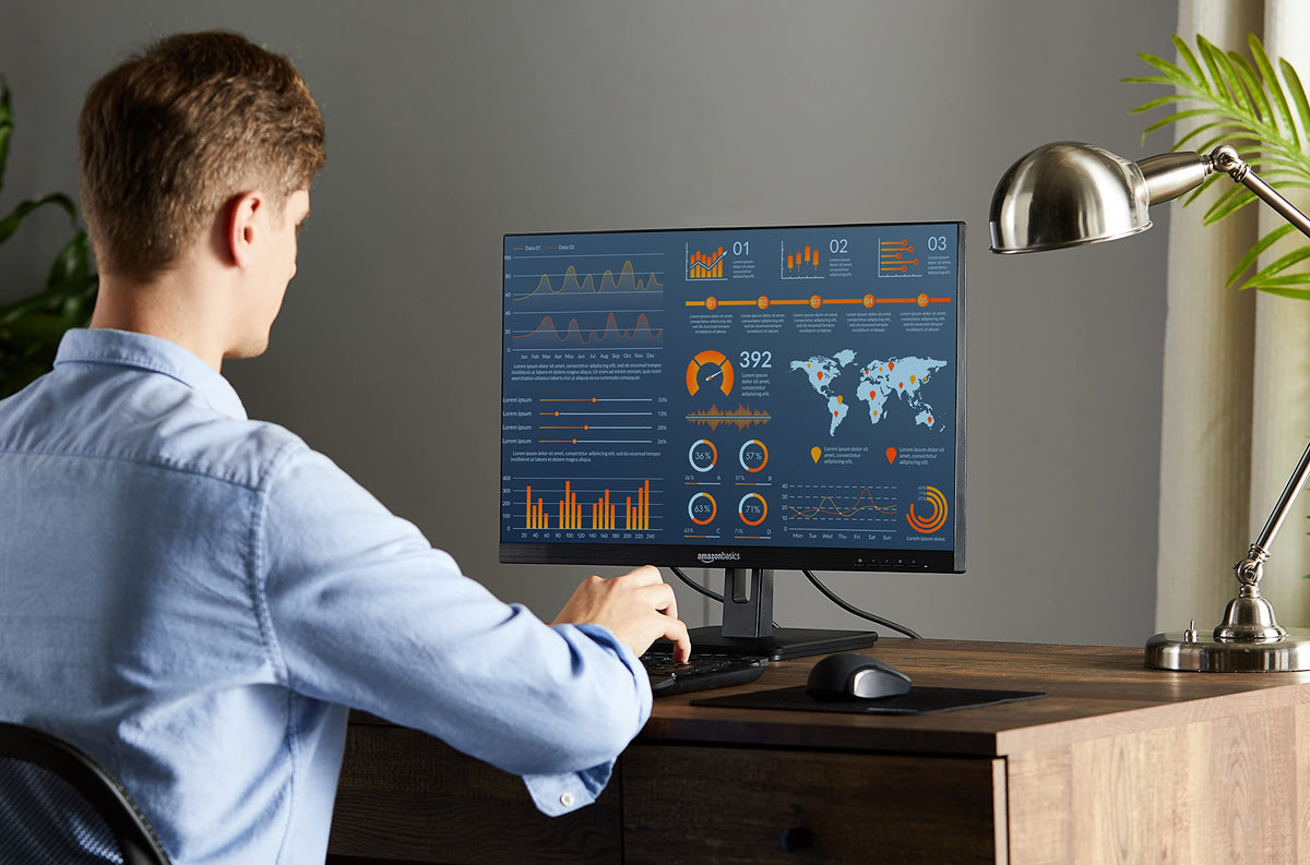 24-inch Full HD IPS Monitor, 75 Hz, 1080P, HDMI, Display Port, VGA, Built-in Speakers, Black P40536