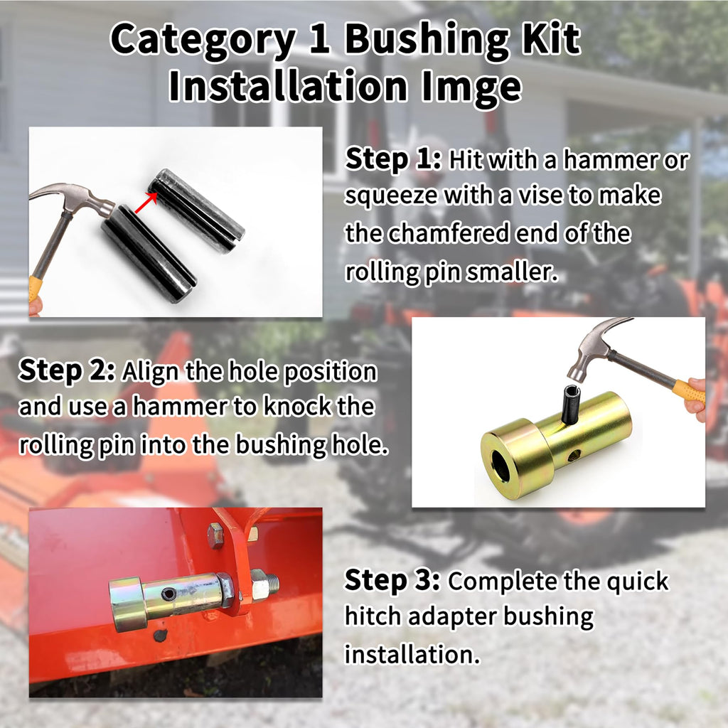 Quick Hitch Adapter Bushing Set with Top Link Bushings, 2 Pair, Gold T1195