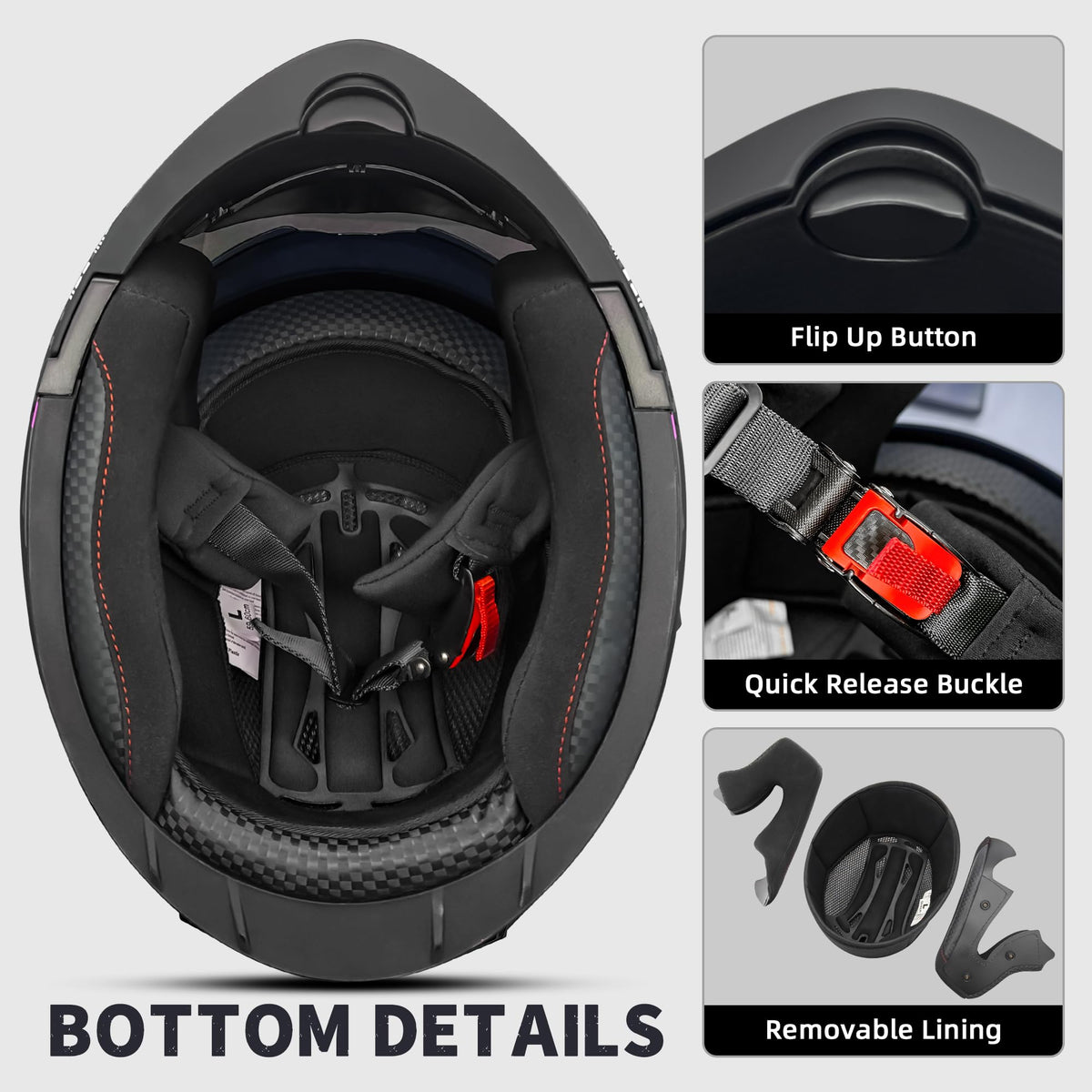 Modular Flip-Up Full Face Motorcycle Helmet S6555