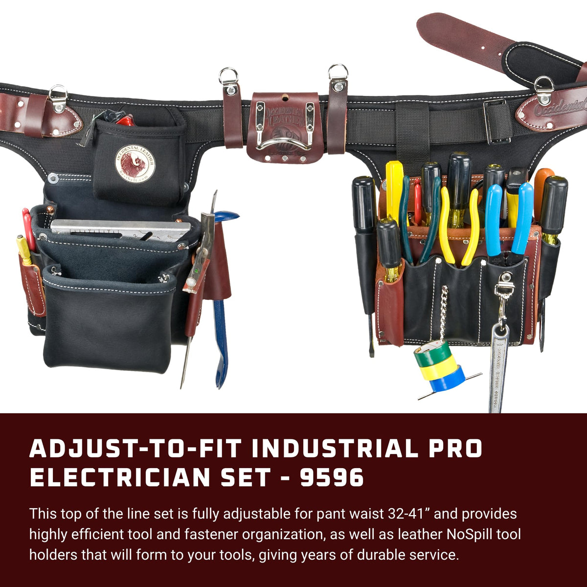 Leather Electrician Tool Set with 31 Pockets R72097