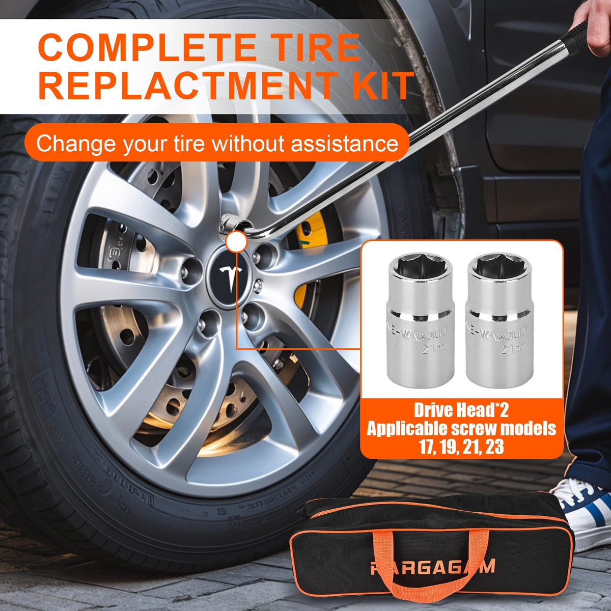 2.5 Ton Scissor Jack with Jack Pads & Tire Repair Kit S4875