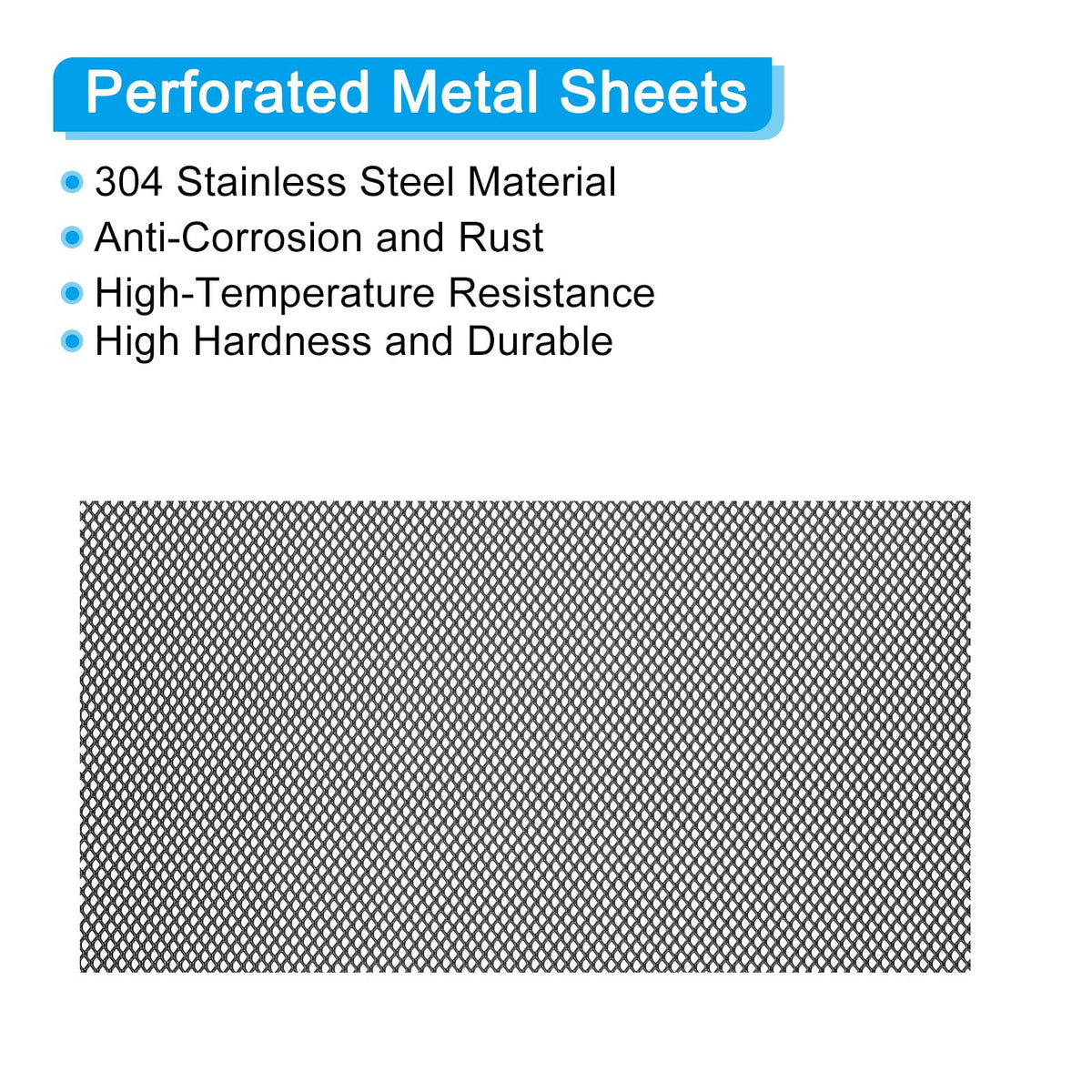 40" x 13" Black Aluminum Diamond Hole Mesh Sheet A6562