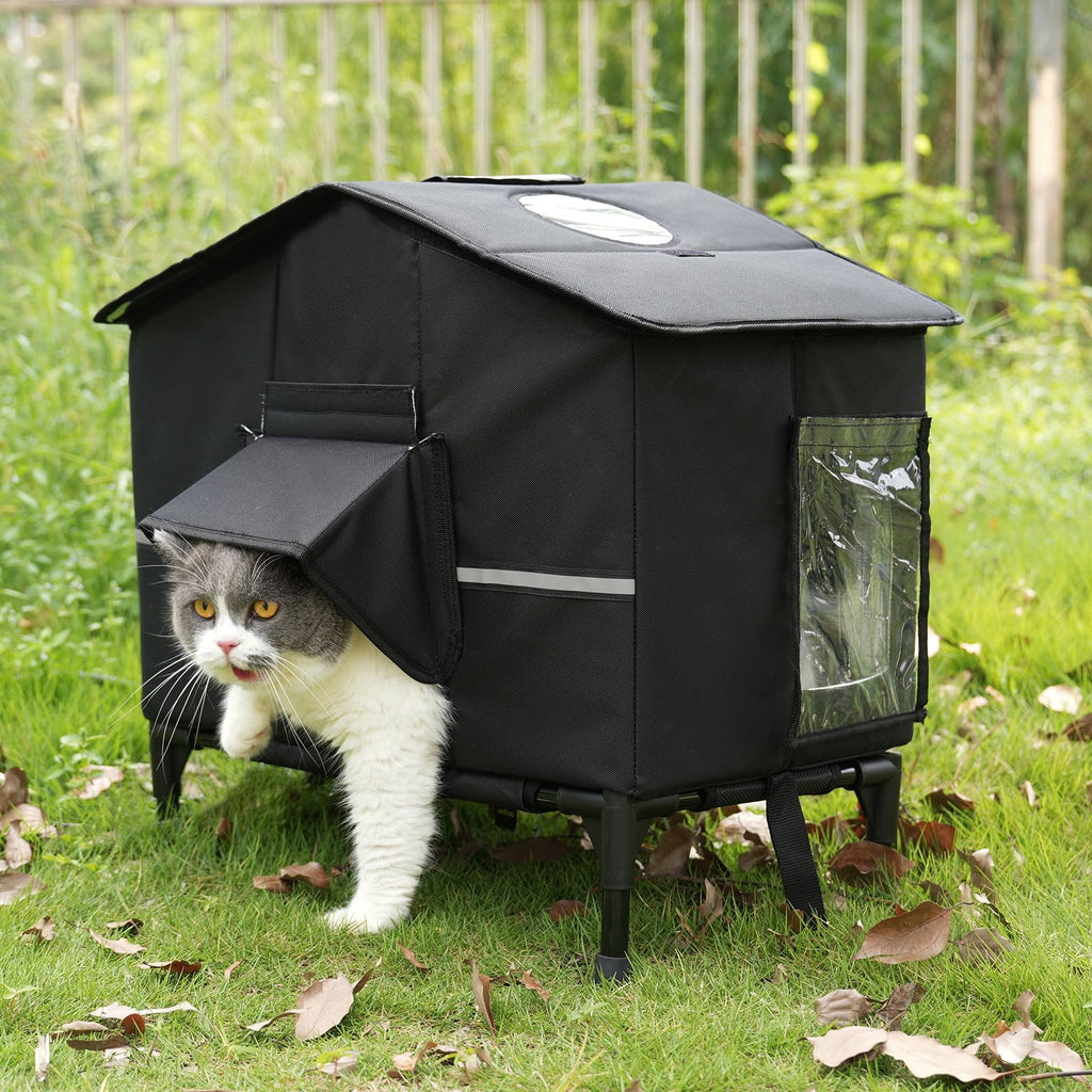 Weatherproof Elevated Insulated Outdoor Cat House Y795045