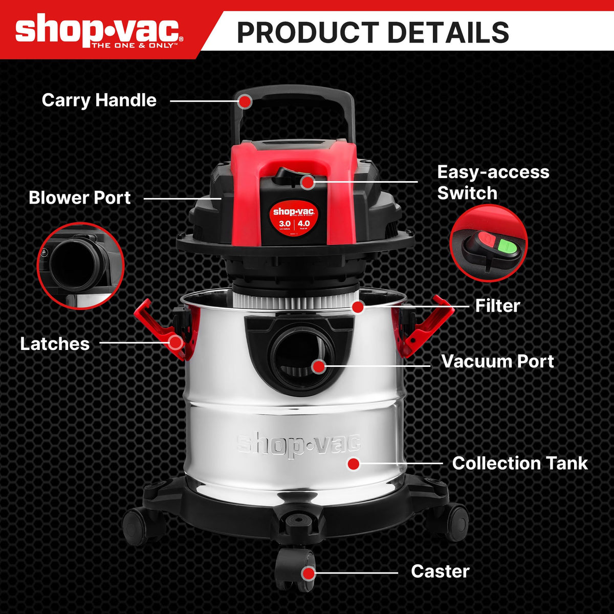 3 Gallon Wet/Dry Vacuum with Blower X726169