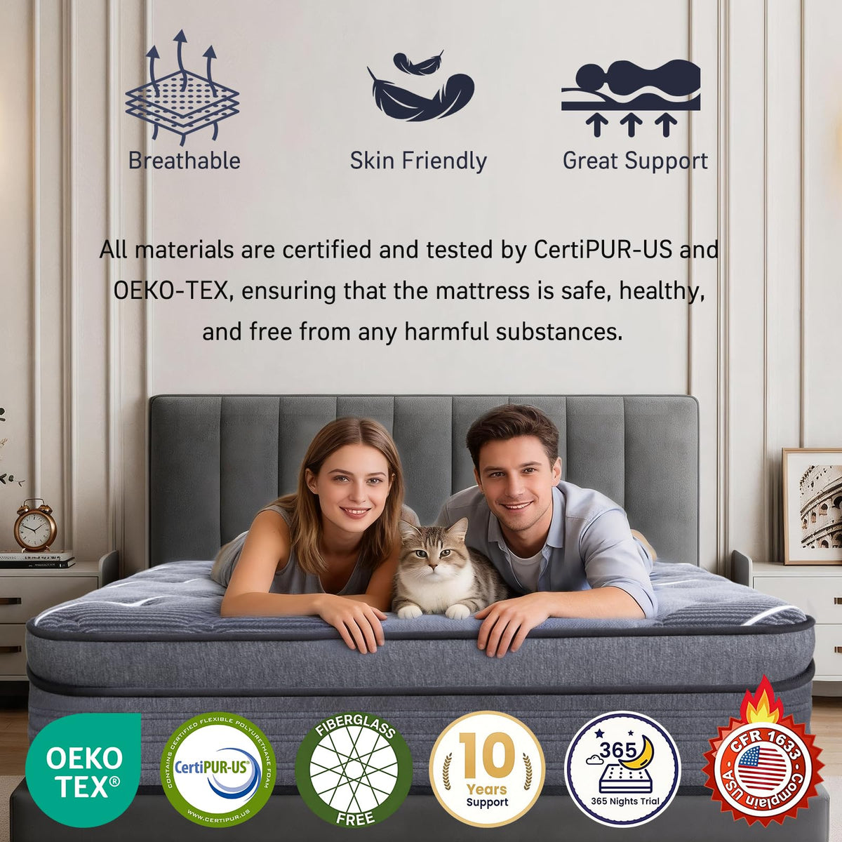 12 Inch Cooling Gel Memory Foam Hybrid Mattress M733
