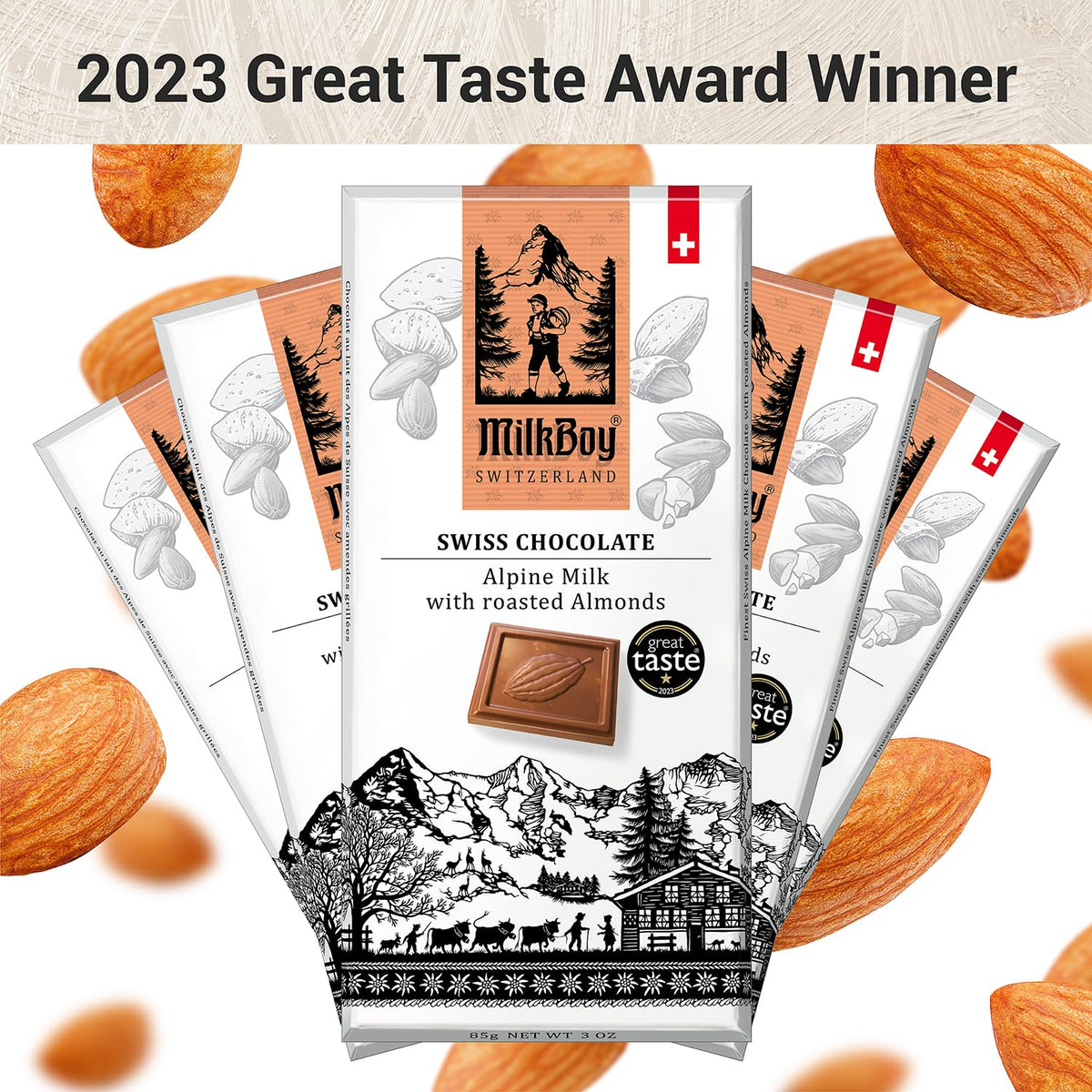 Milk Chocolate Bar with Almonds 3 oz 2 Pack T138565