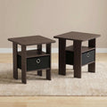Brown 3-Tier Square Side Table Set of 2 L2656