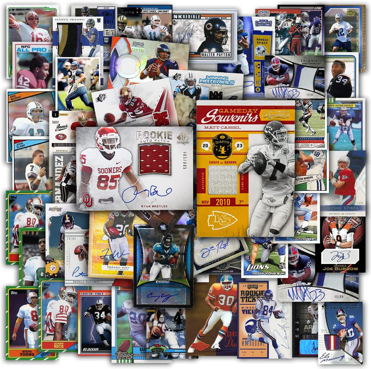 100 Official NFL Football Cards Gift Box M839