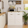 White Double Tilt Out Trash Cabinet with Two Drawers H1948