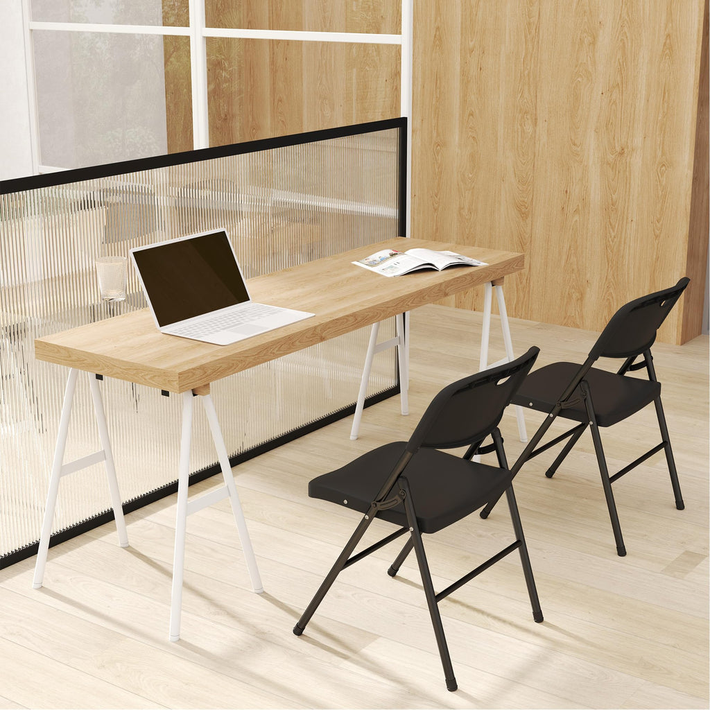 Folding Chairs Set of 10 Black E691