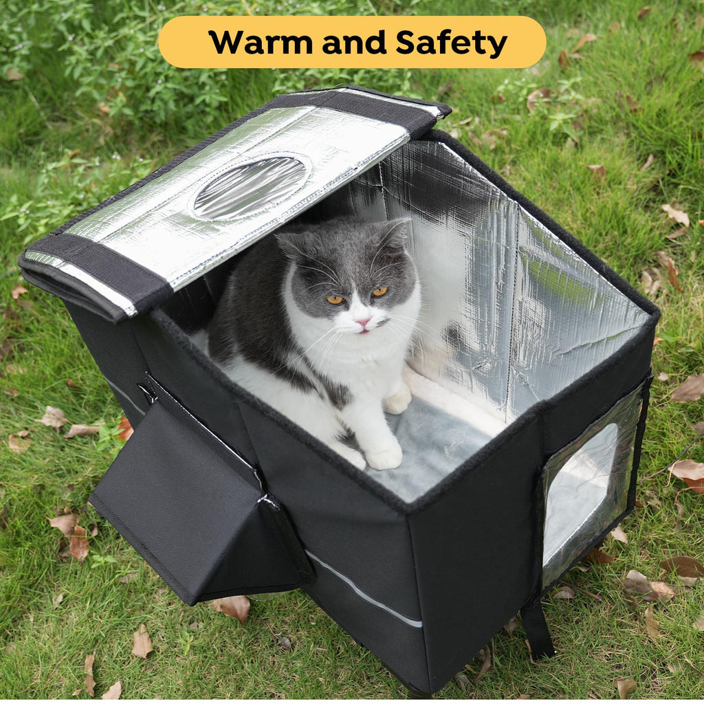 Weatherproof Elevated Insulated Outdoor Cat House Y795045