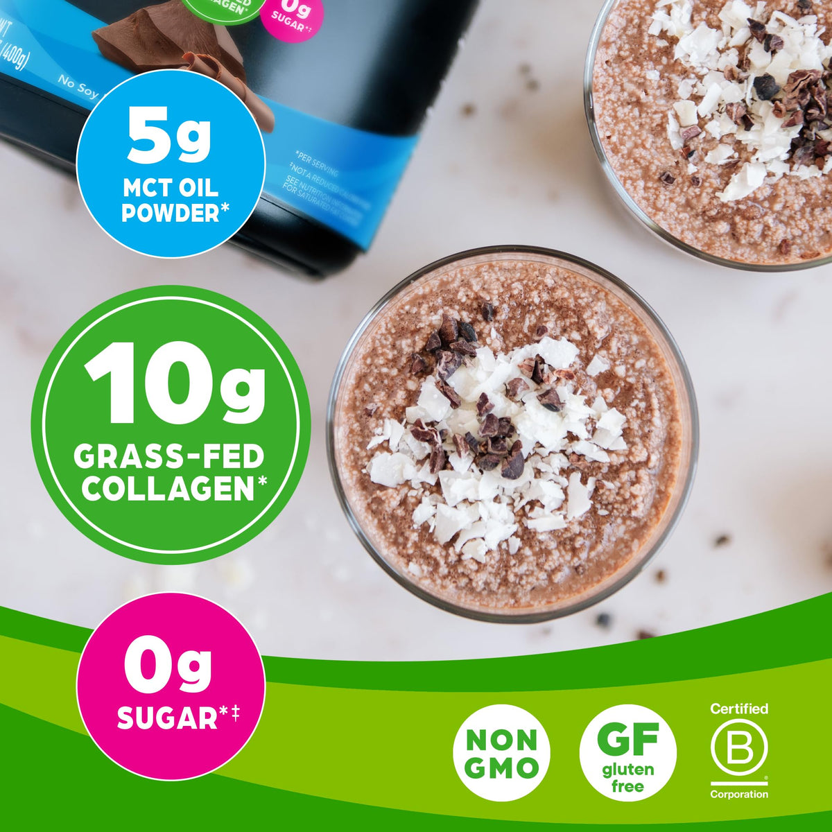 Chocolate Grass Fed Hydrolyzed Collagen Protein Powder T58392
