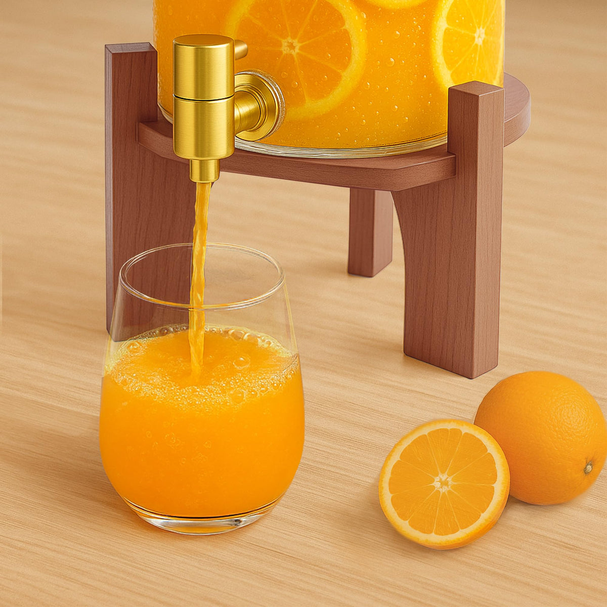 1.5 Gallon Glass Beverage Dispenser with Stand W580