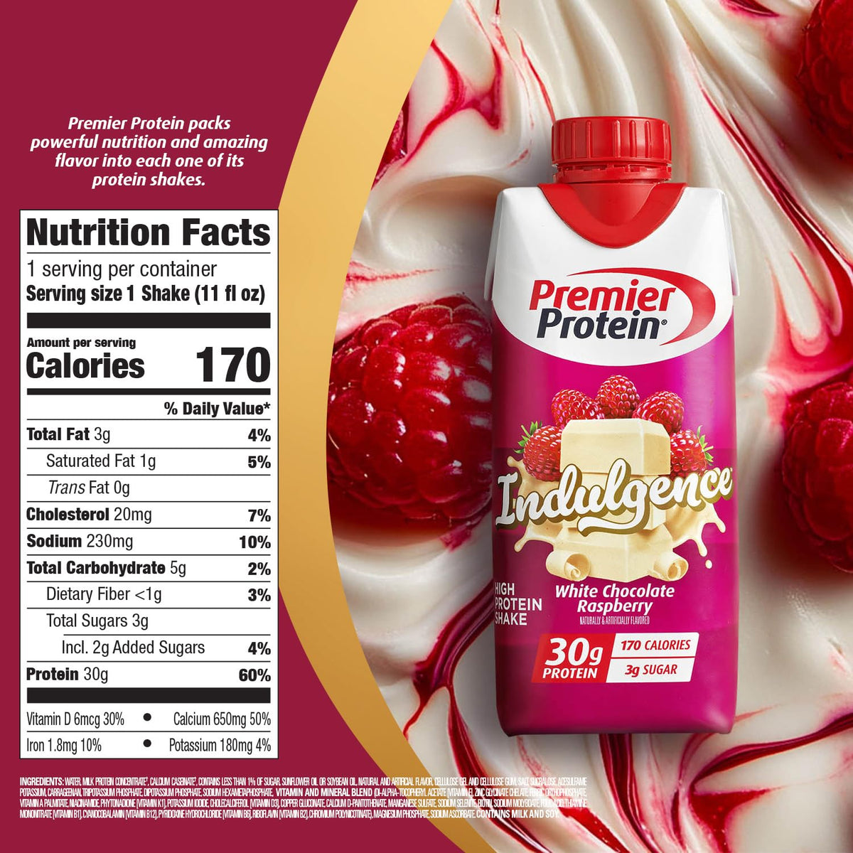 White Chocolate Raspberry Protein Shake 12 Pack O672