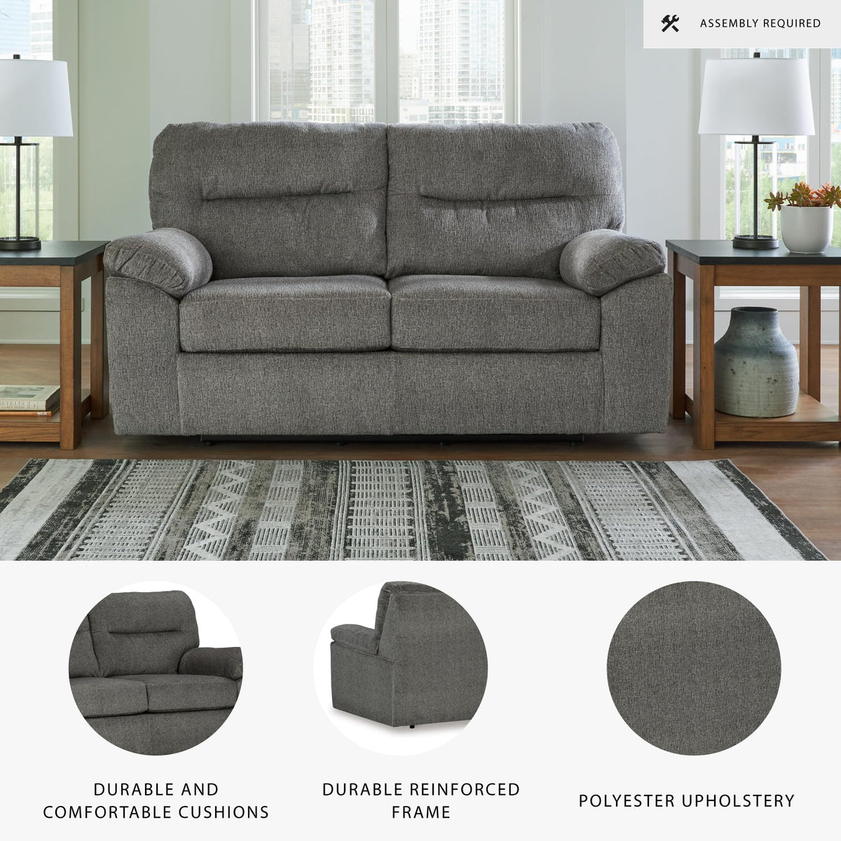Light Gray Glider Loveseat O4419