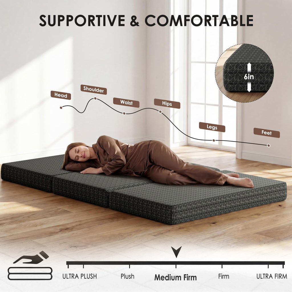 Queen Tri-Fold Memory Foam Mattress K282