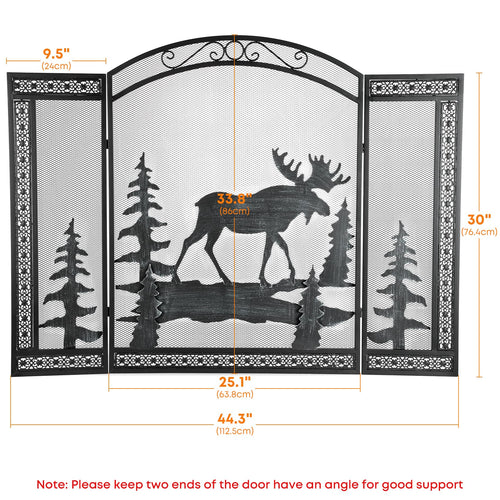3 Panel Fireplace Screen with Guard Grate Z1909
