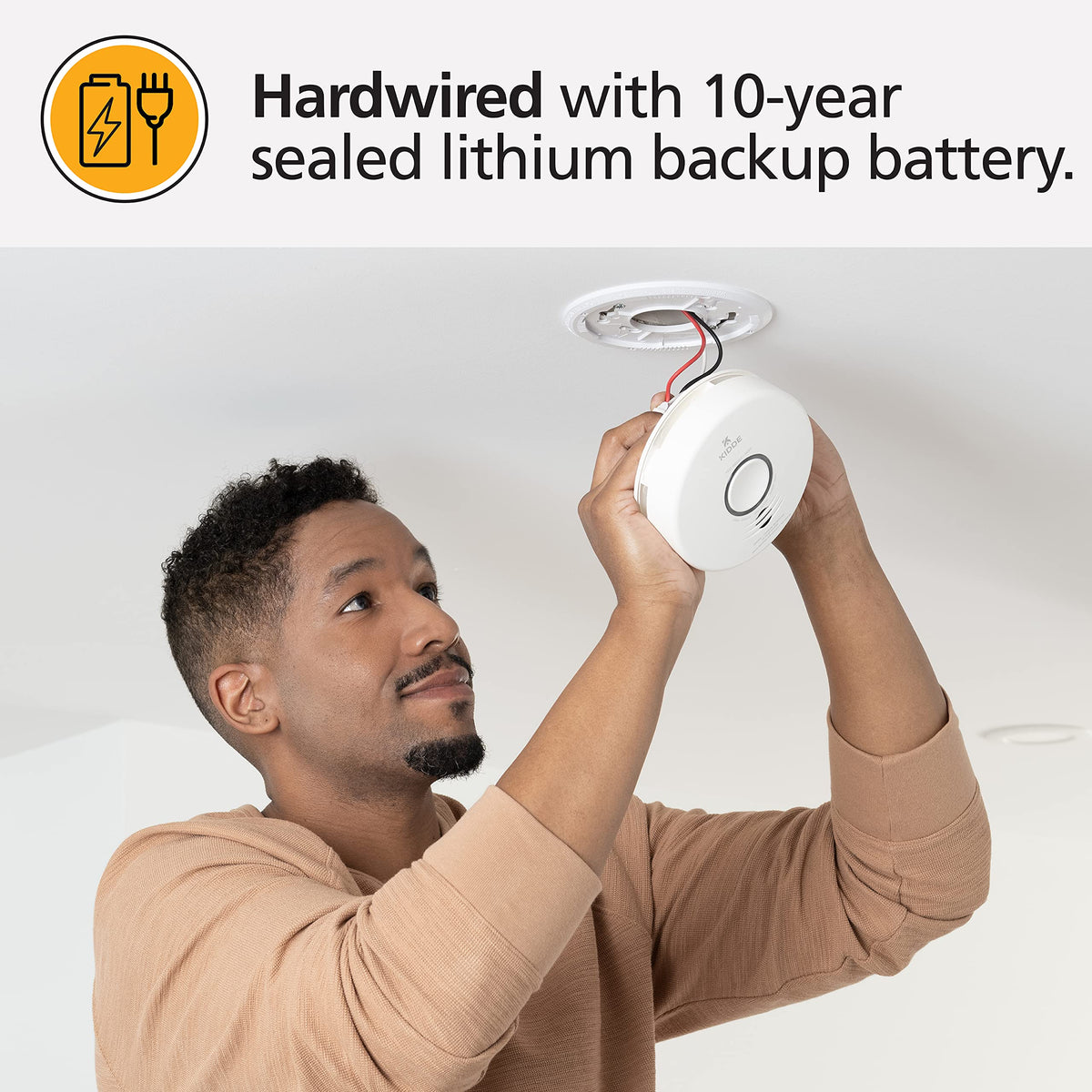 Smart WiFi Hardwired Smoke Detector with Battery Backup Z17901