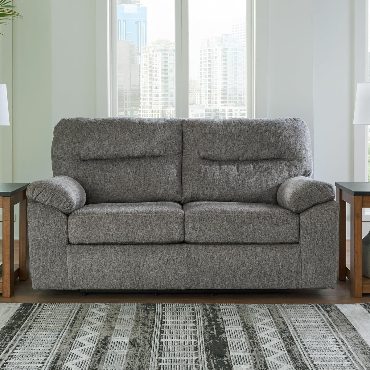 Light Gray Glider Loveseat O4419