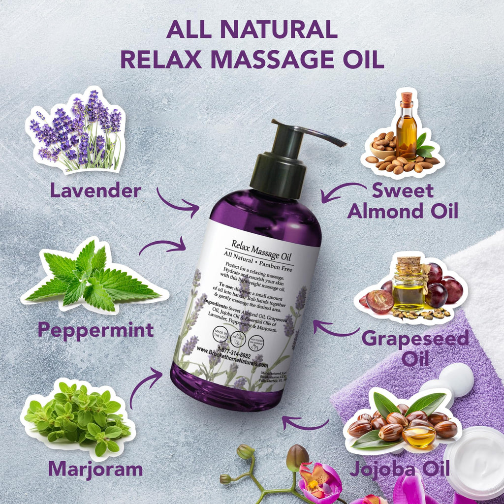 Lavender Peppermint Marjoram Body Massage Oil 8oz Y814